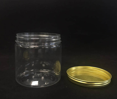 Doorzichtige plastic cosmetische potten met aluminium deksels voor het opslaan van crème