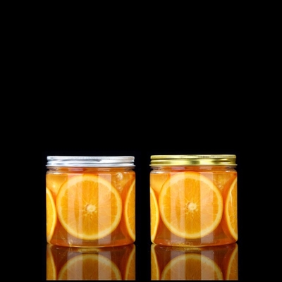 Aanbevolen Grote Plastic Spice Jar Cookies Plastic Jar Transparante Plastic Jar Gold Lid met Custom Private Label