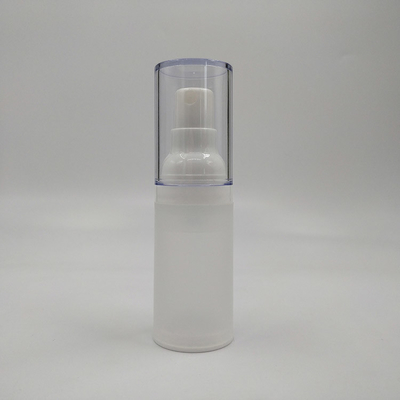 Roze, heldere plastic PET-fles met zijde-screening en 24 mm kaliber.