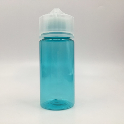 Op maat gemaakte transparante ronde PET-vloeibare flessen met kinddichte schroefkap 30 ml capaciteit