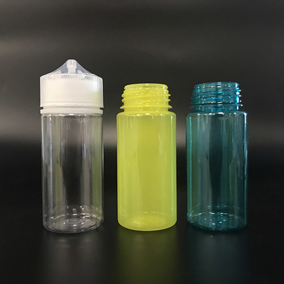 100 ml heldere PET-flessen met metalen schroefkappen voor E-vloeistof