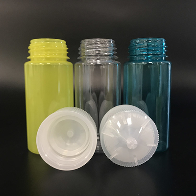 100 ml heldere PET-flessen met metalen schroefkappen voor E-vloeistof