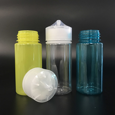 100 ml heldere PET-flessen met metalen schroefkappen voor E-vloeistof