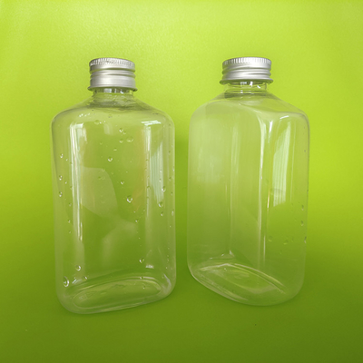 Leekproof schroef op plastic melk thee flessen in vierkant en ronde vormen