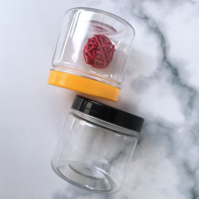 Doorzichtige plastic containers potten met plastic / aluminium deksel