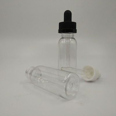 Gepersonaliseerd logo gedrukt gladde transparante plastic dropper flessen / plastic dropper potten voor vloeistof