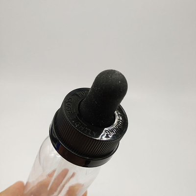 Gepersonaliseerd logo gedrukt gladde transparante plastic dropper flessen / plastic dropper potten voor vloeistof