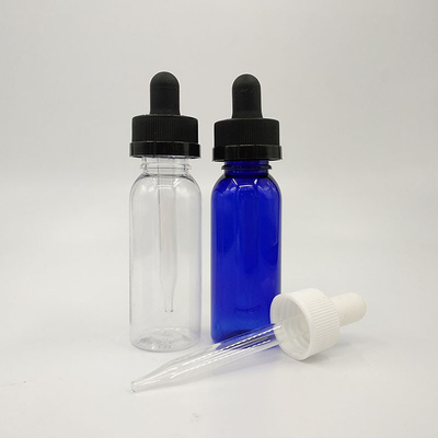 Gepersonaliseerd logo gedrukt gladde transparante plastic dropper flessen / plastic dropper potten voor vloeistof