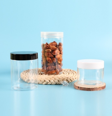 Gepersonaliseerde heldere plastic cosmetische container met glad oppervlak