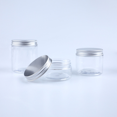 Gepersonaliseerde heldere plastic cosmetische container met glad oppervlak