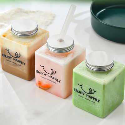 Schroef op deksel bubbel thee potten voor melk thee ketens