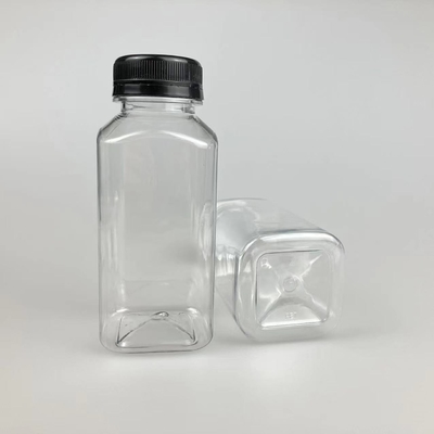 Leakproof vierkant helder plastic melk thee flessen met duurzame handgrepen