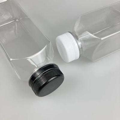 Leakproof vierkant helder plastic melk thee flessen met duurzame handgrepen
