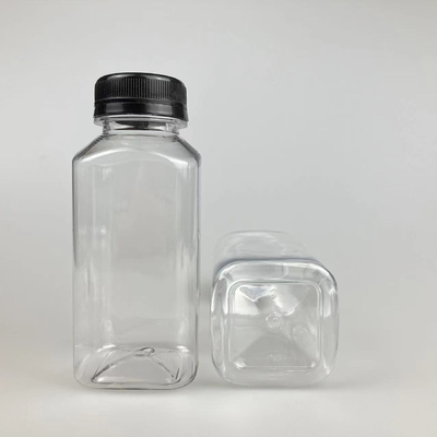 Leakproof vierkant helder plastic melk thee flessen met duurzame handgrepen