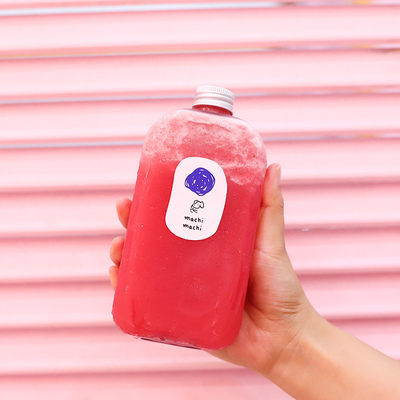 Moderne heldere plastic sapfles met handvat voor koude drank Bubbel thee