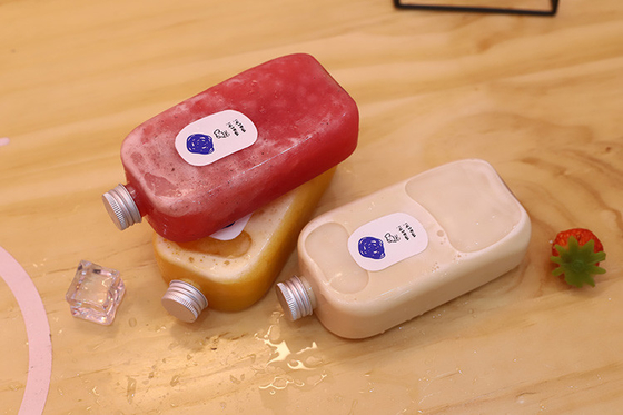 Vierkante en ronde heldere drank melk thee flessen met lekkage proof schroef op deksels