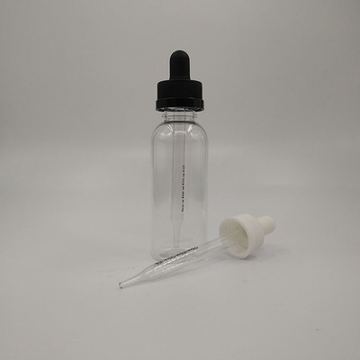 Zwarte doorzichtige glasdruppelflessen met schroefdop voor vloeistof in verschillende ml 10-120