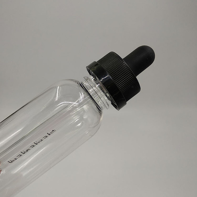 Transparante zwarte personalisatie dropper dispenser flessen met dop dropper type