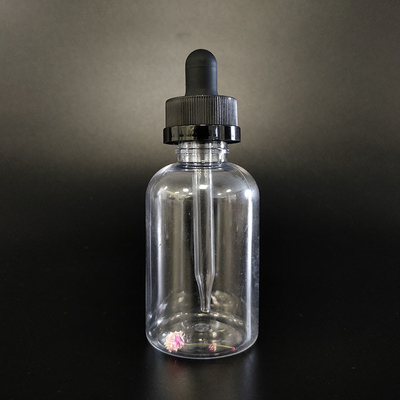 Zwarte doorzichtige glasdruppelflessen met schroefdop voor vloeistof in verschillende ml 10-120