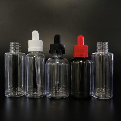 Zwarte doorzichtige glasdruppelflessen met schroefdop voor vloeistof in verschillende ml 10-120