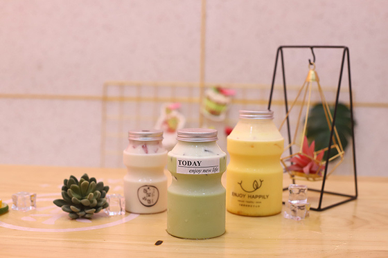 Gemakkelijke middellange flessen melk thee met schroef op het deksel 0,5 kg capaciteit