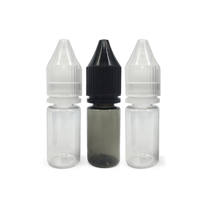 18 mm halsgrootte Ronde E vloeibare fles met transparant materiaal en kinderdichte dop