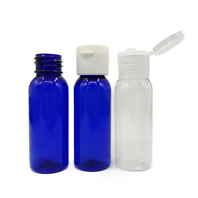 Persoonlijke PET-fles met flip-cap transparante en mannelijke lotion klaar