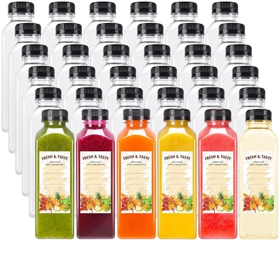 Saft Ronde fles Plastic met deksel Verpakkingsflessen voor Saft Huisdier Plastic Saftflessen