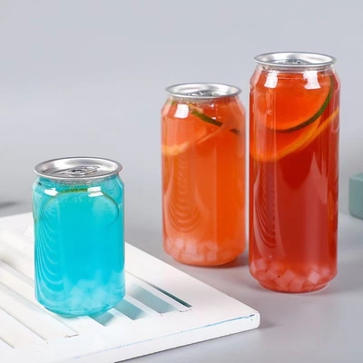 Moderne plastic frisdrank flessen met een eigen label capaciteit 120ml 250ml 350ml 500ml 1000ml