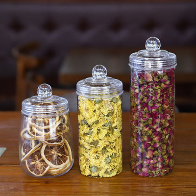 Efficiënt organiseren met plastic containers met een diameter van 65 mm en een plastic deksel