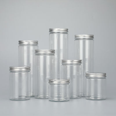 Aanpassingslogo Plastic Jar Containers en Aluminium Deksel voor Duurzame Containers