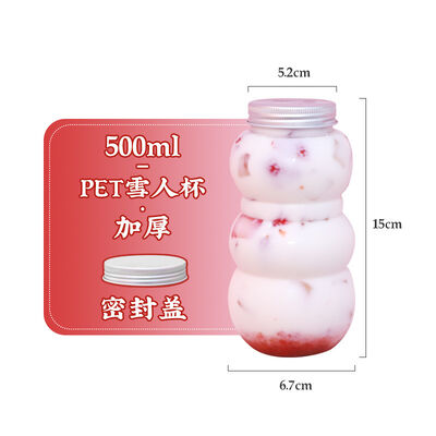 0,5 kg Schroefdeksel Bubble Tea Kruiken Duurzame Transparante Plastic Containers Perfect voor het Opslaan, Mengen en Serveren van Bubble Tea Dranken