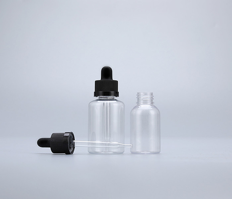 Plastic dropperflessen met een glad oppervlak en een dropperkap voor aangepaste etikettering