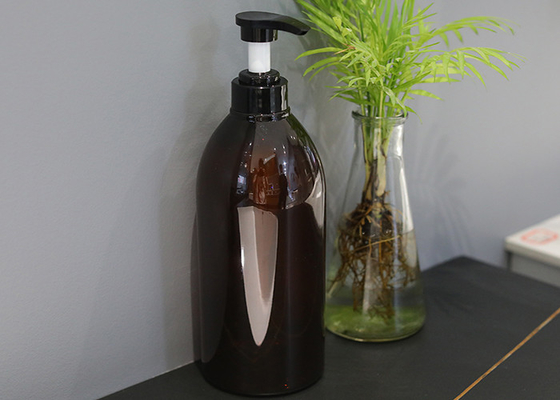 550ml slot onderaan Pomphuisdier Amber Plastic Shampoo Bottles 72*176mm
