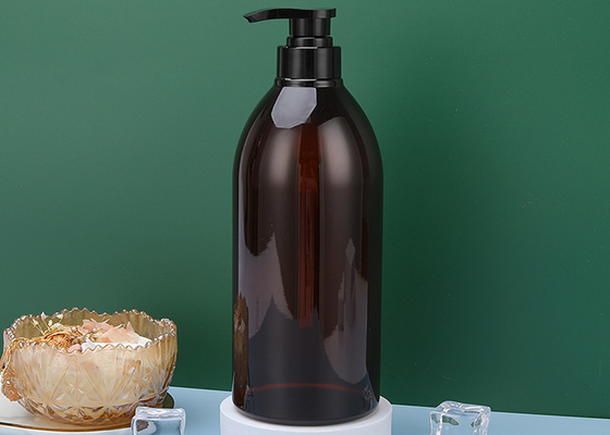550ml slot onderaan Pomphuisdier Amber Plastic Shampoo Bottles 72*176mm