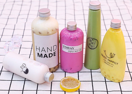 240ml kegel Duidelijk Plastic Juice Containers Aluminum Cover