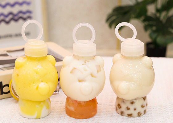 Trekkracht Ring Cover Milk Tea Bottles 400ml Samenpersbaar Juice Bottles