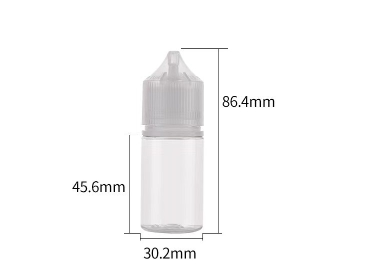 30 ml korte V3-druppelfles met CRC-dop PET-smaak Eliquid-flessen