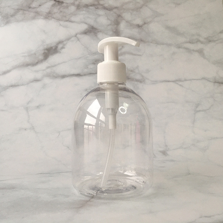 Hervulbare 16oz lege amber 500ml plastic PET lotion fles met pomp voor shampoo