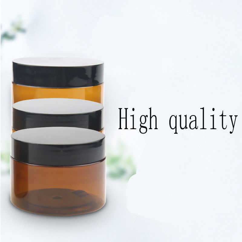 Selling Amber Plastic Bottles Wide Mouth Cosmetic Plastic Jars Amber Bottle with Cap with Cheap Wholesale