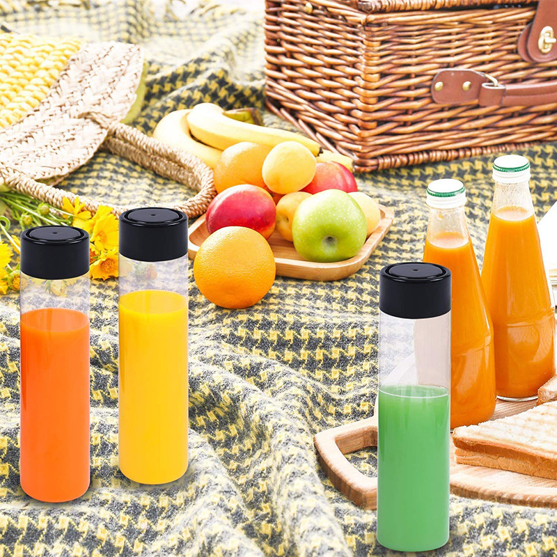 BPA-vrije flessen met schroef op het deksel, ronde vorm, vierkant en handig handvat