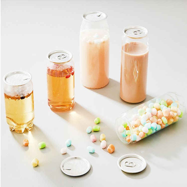 Plastic drankjes blikken 330 ml 500 ml frisdrank fles voor koffie melk met deksels