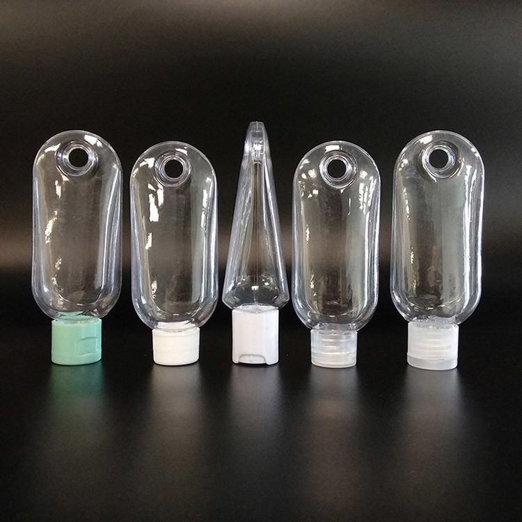 Duidelijke plastic cosmetische flessen met halsband in 30 ml, 50 ml en 60 ml