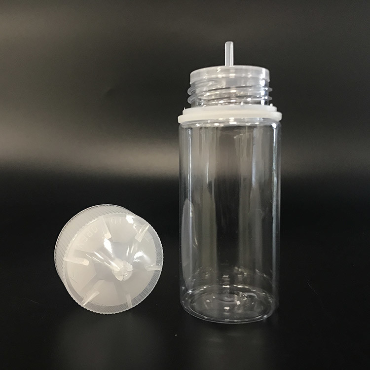 100 ml schroefdeksel kinderdichte PET E vloeibare fles voor E vloeibare verpakking met schermdruk
