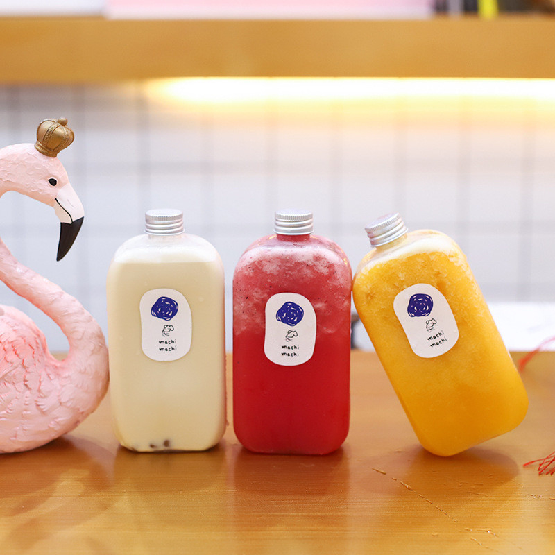 Moderne heldere plastic sapfles met handvat voor koude drank Bubbel thee