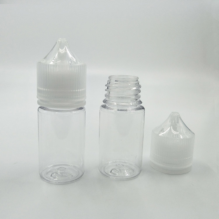 Op maat gemaakte 10-100ml Printing PET E Liquid Flask Round Shell Vials met Childproof Caps