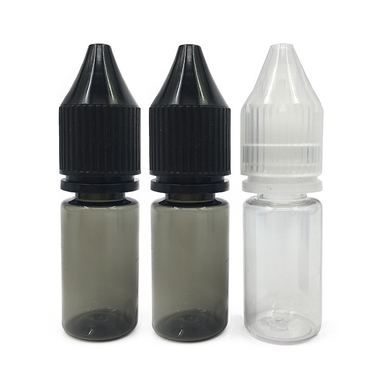 18 mm halsgrootte Ronde E vloeibare fles met transparant materiaal en kinderdichte dop