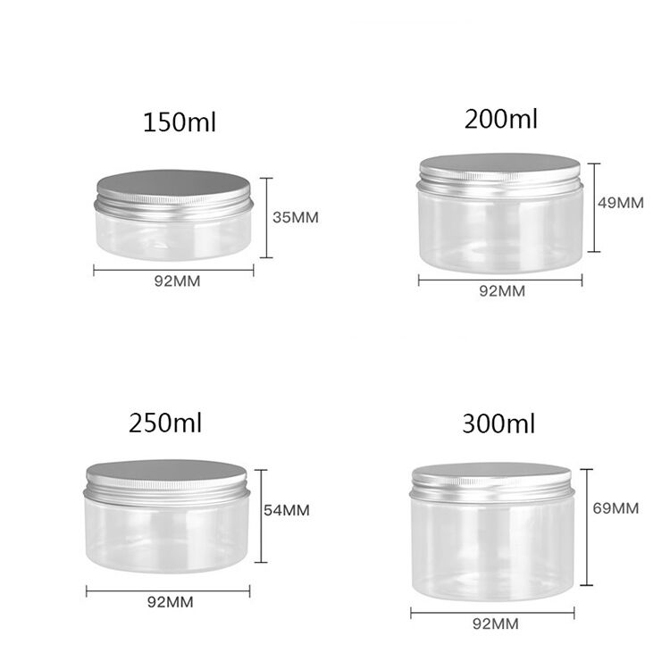 Aluminiumfolie afdichting Plastic Jar Containers 65mm Diameter Helder plastic lichaam maakt het gemakkelijk product zichtbaarheid en inspectie