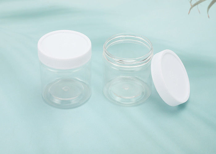 Multifunctionele plastic cosmetische potten Plastic potten voor voedselverpakking Breed mond schroefdeksel Plastic pot met eigen merk